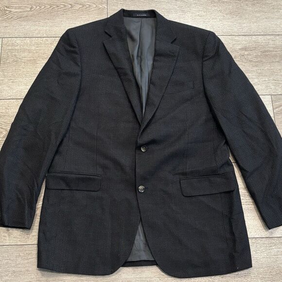 Cremieux Loro Piana Blazer Mens 42L Black Houndstooth Wool Two Button Sport Coat - Picture 1 of 11